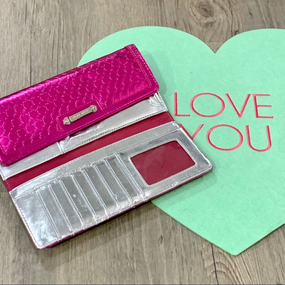Nine West Hot Pink Metallic Wallet